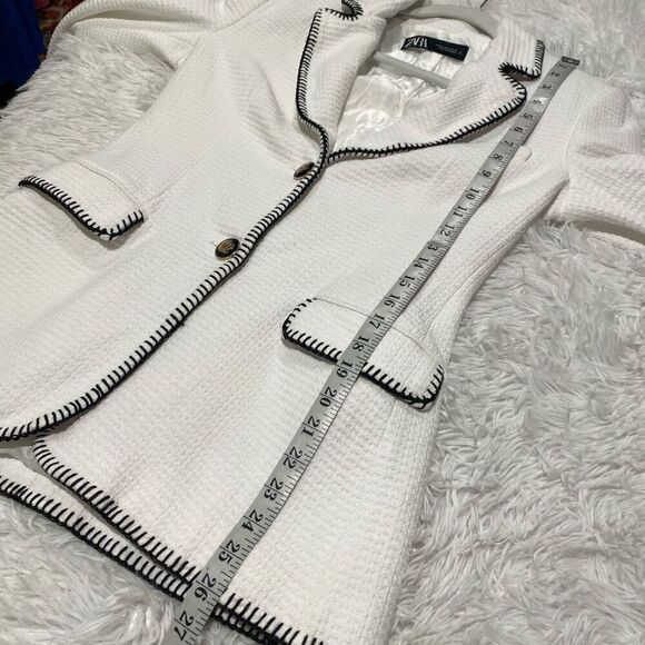 Zara Blazer in White Black Medium - Picture 6 of 7